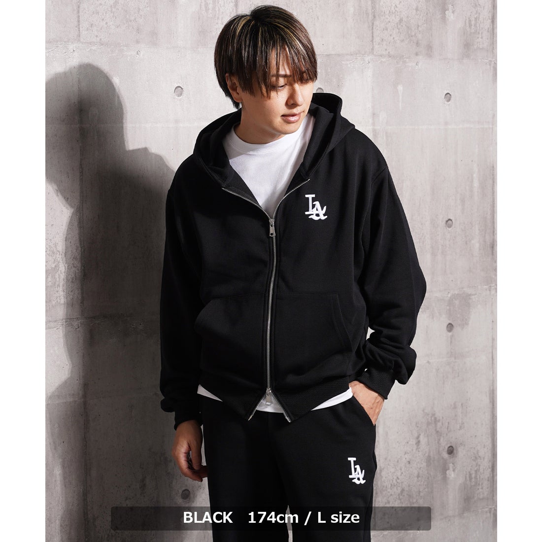 ワンフォークロージング 1111clothing LA ロゴ刺繍 ショート丈 ダブル