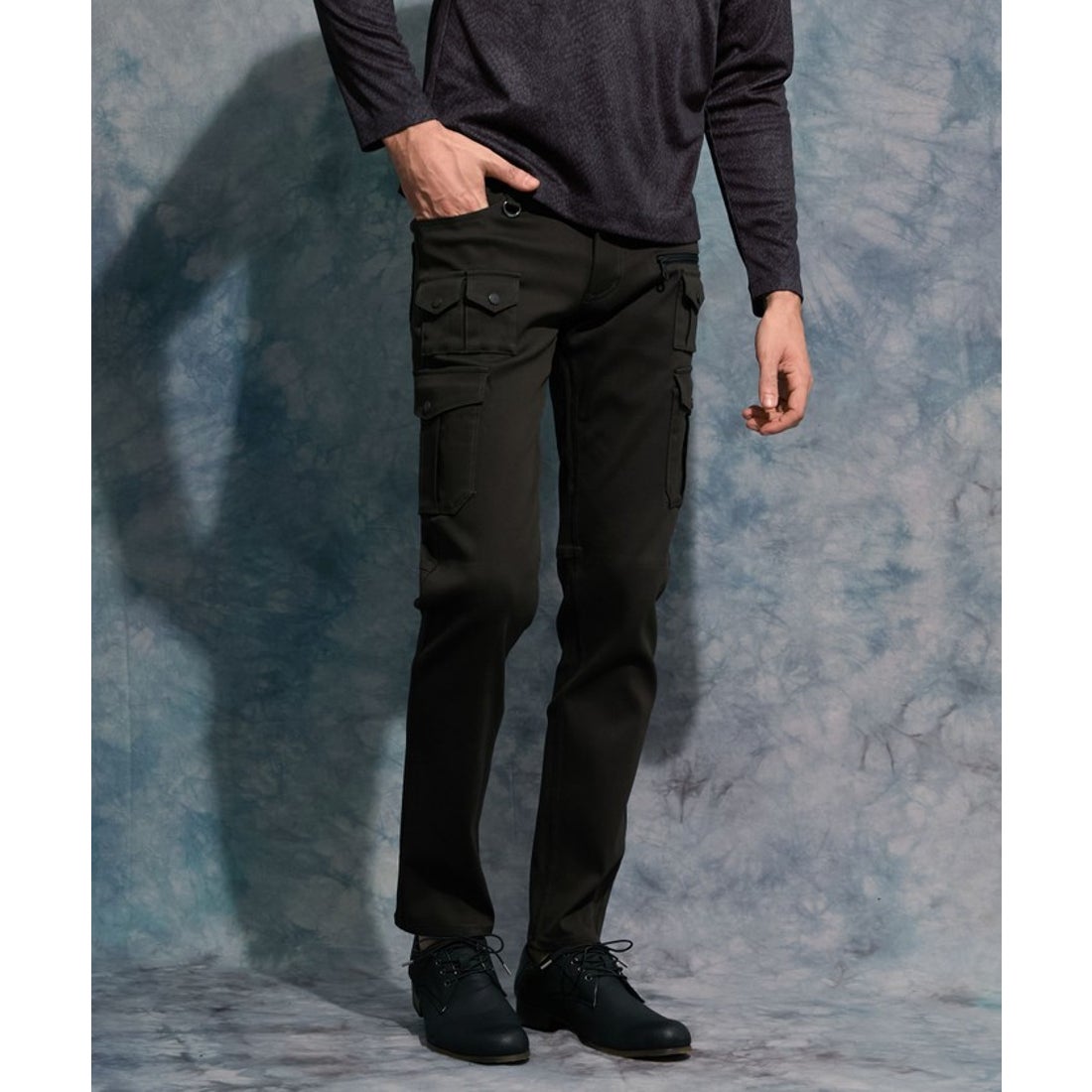 ハイダウェイニコル HIDEAWAYS NICOLE ガムストレッチ多ポケットカーゴ