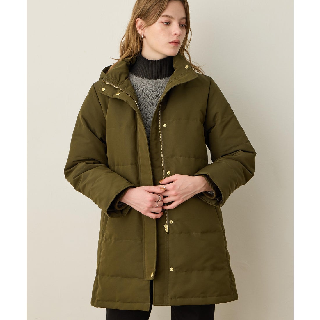 ルスークホリデー LE SOUK HOLIDAY ロングダウンコート （カーキ