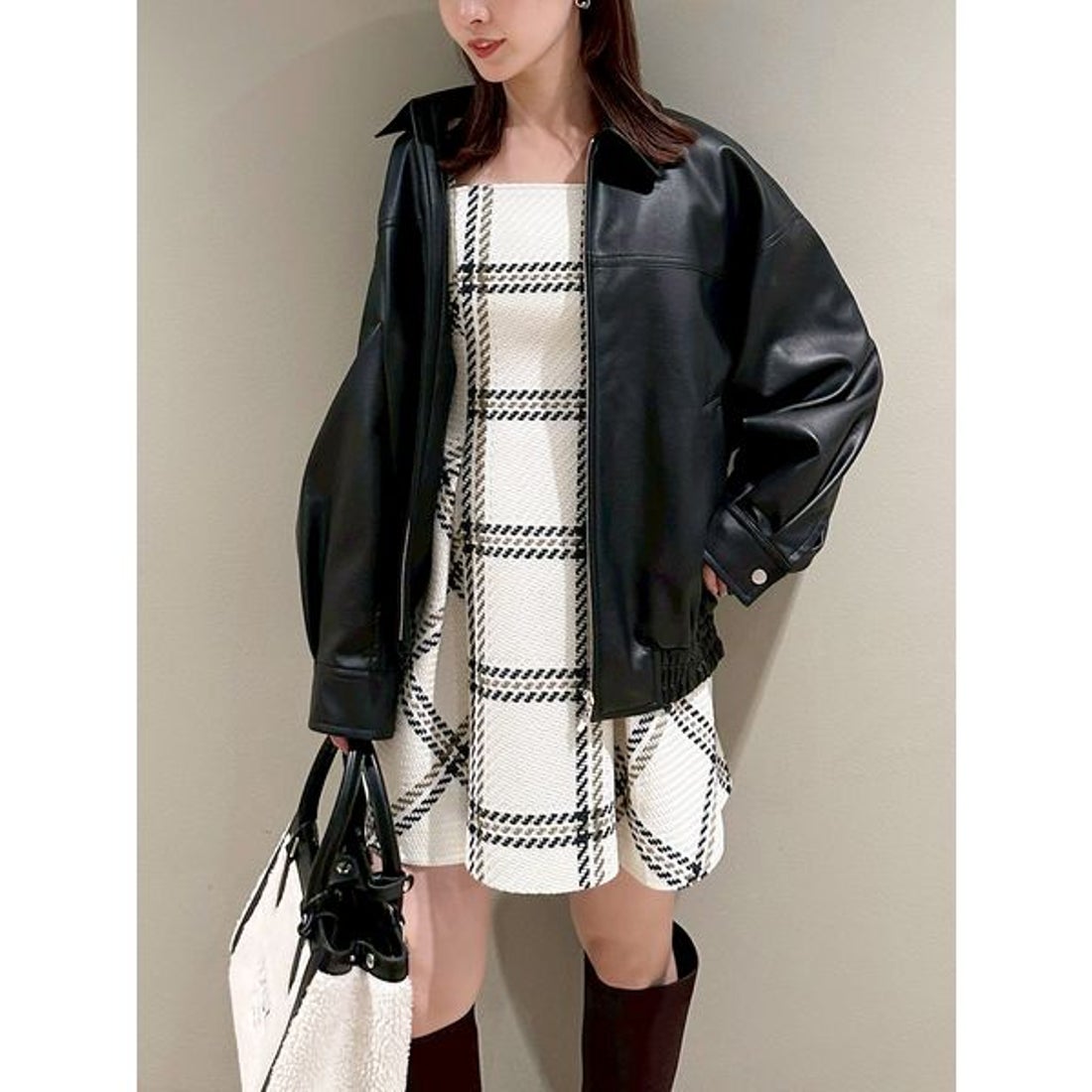 スナイデル SNIDEL 【WEB限定】ロービングチェックミニワンピース