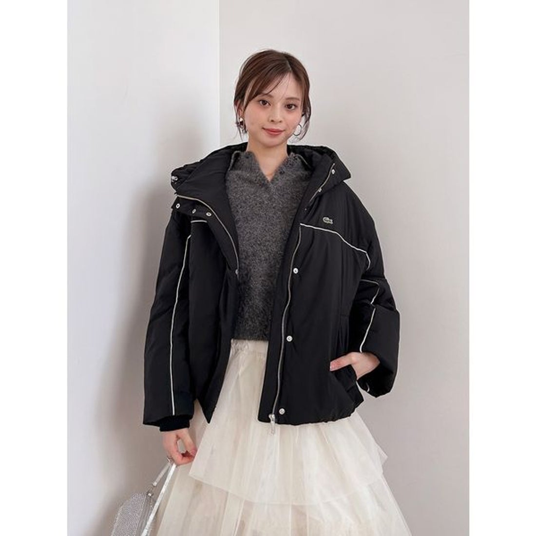 スナイデル SNIDEL LACOSTE/中綿ブルゾン （BLK） - ファッション通販