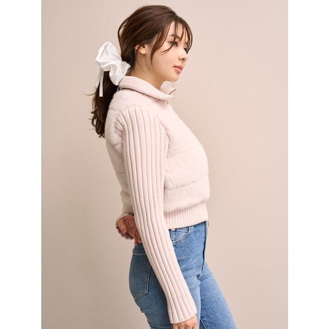 スナイデル SNIDEL ファーニットブルゾン （GRY） -ファッション通販