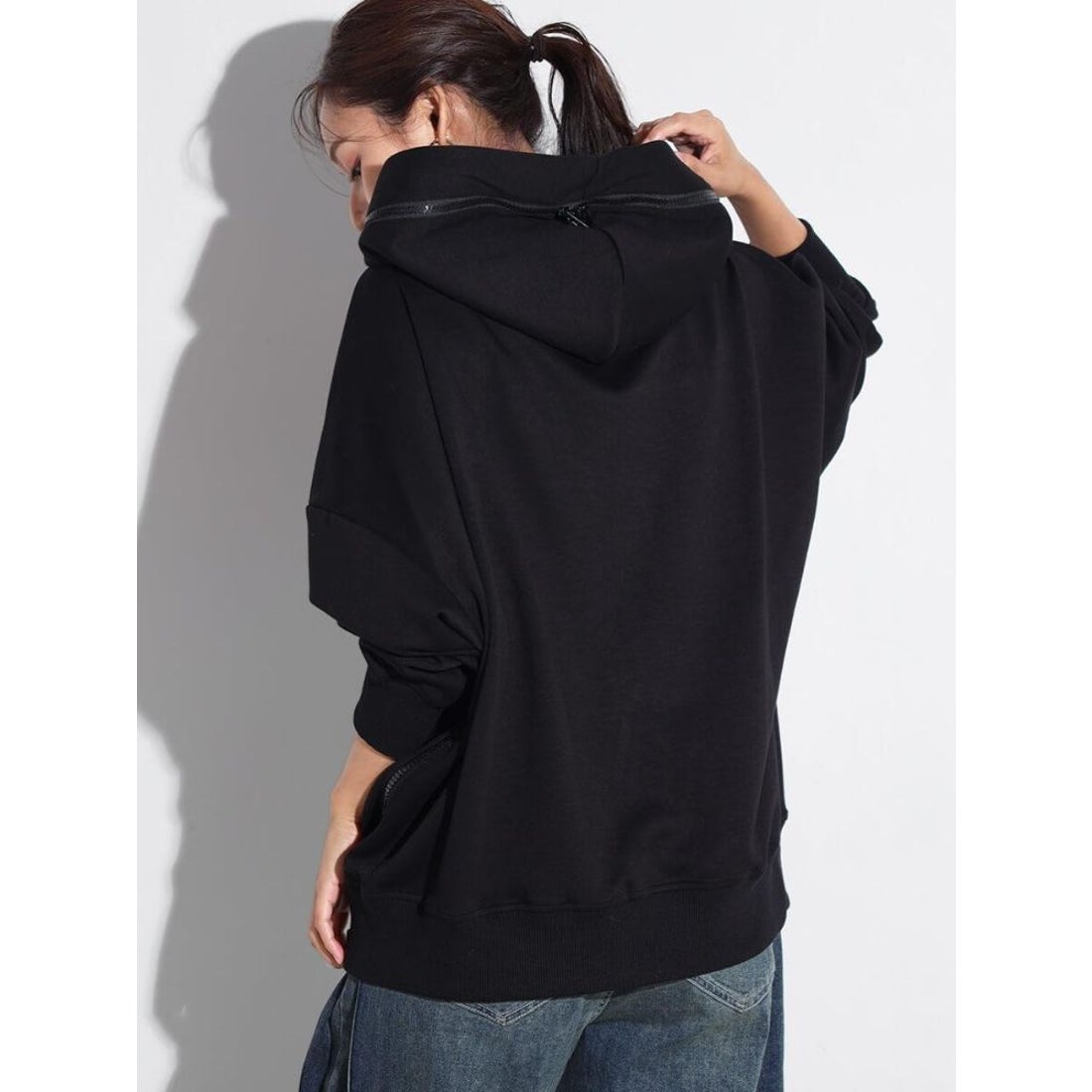 スコットクラブ SCOTCLUB ジップデザイン箔ロゴパーカー （ブラック