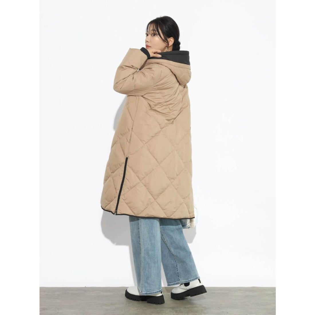 スコットクラブ SCOTCLUB バイカラーロングダウンコート （ダーク