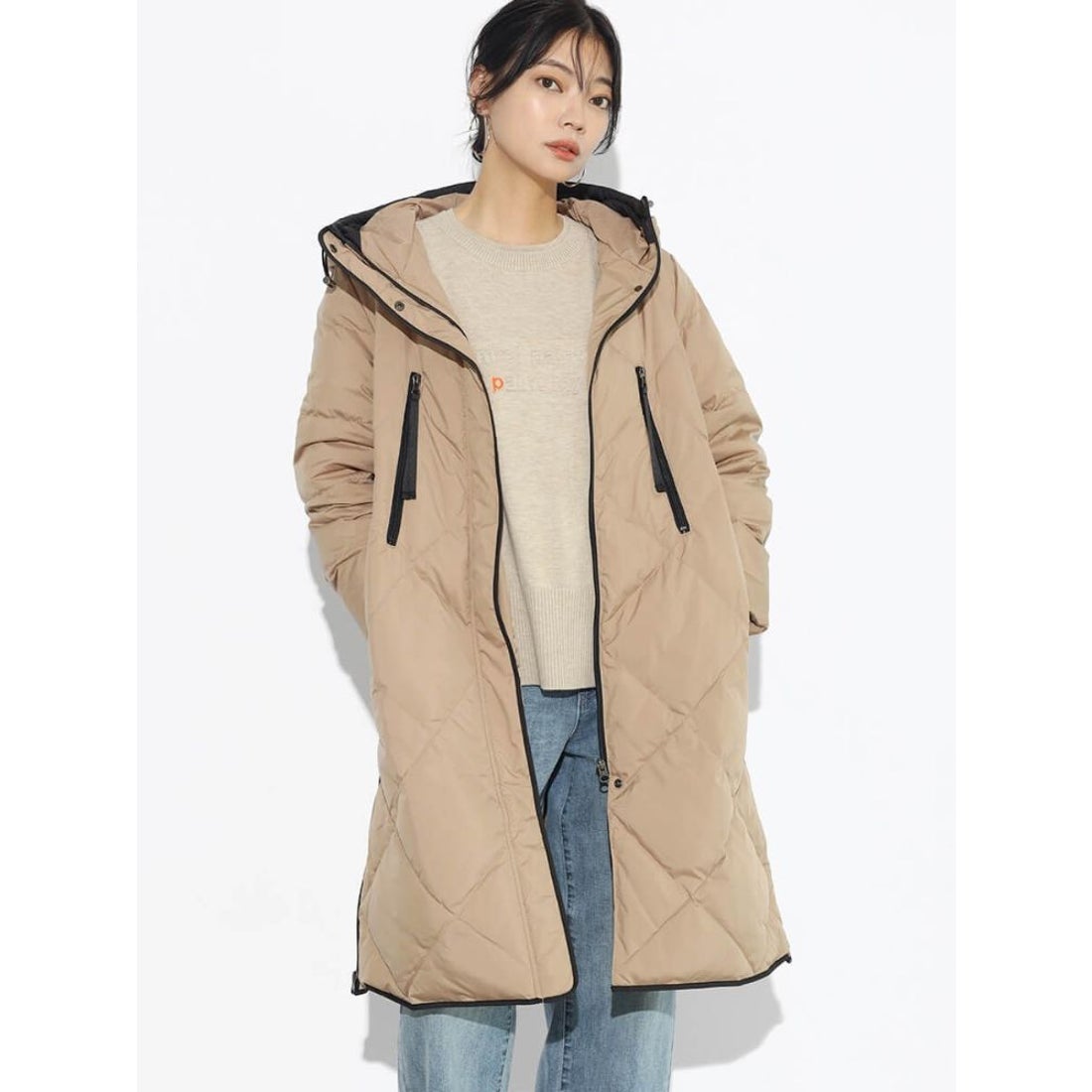 スコットクラブ SCOTCLUB バイカラーロングダウンコート （ダーク