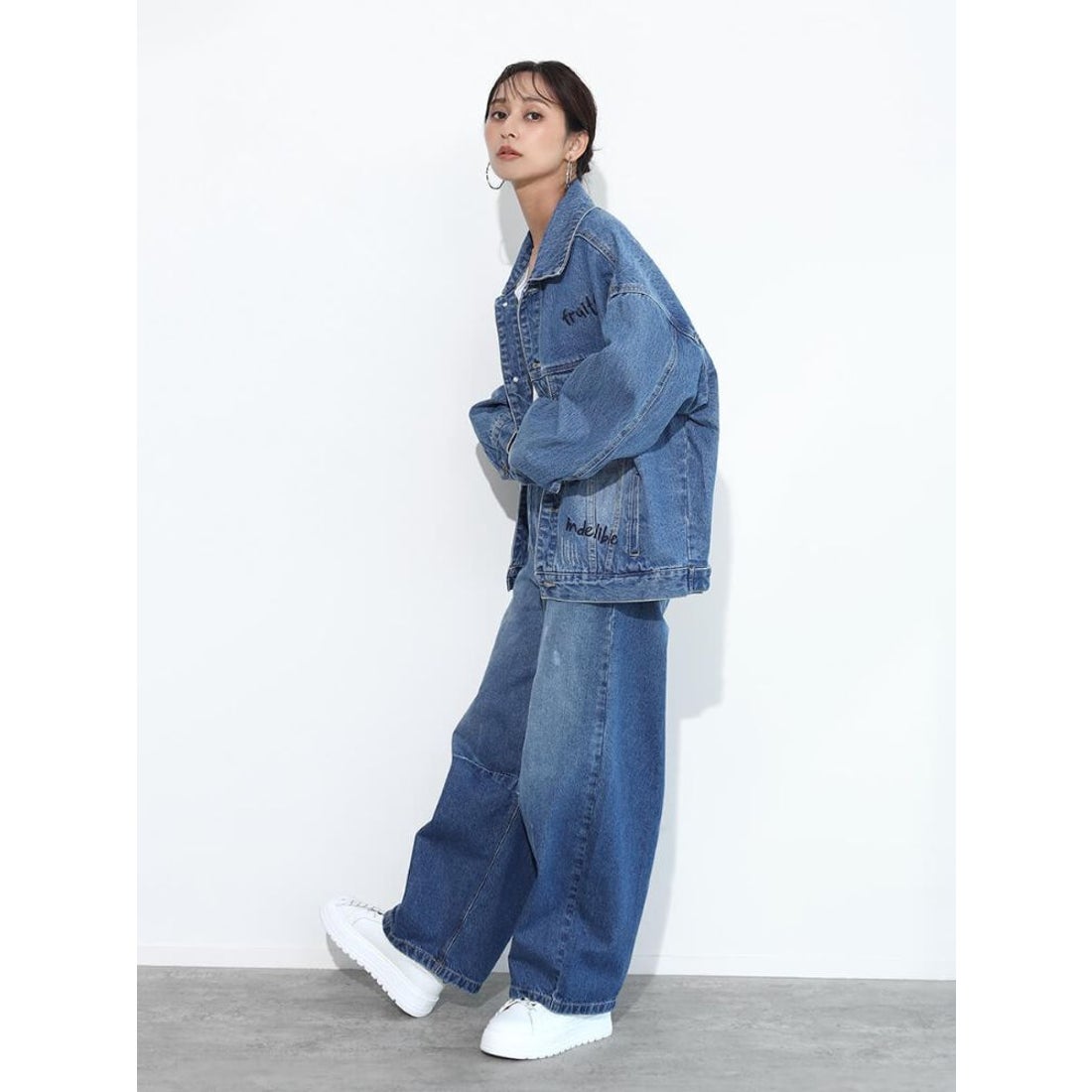 スコットクラブ SCOTCLUB 刺繍ロゴデニムオーバージャケット （ブルー