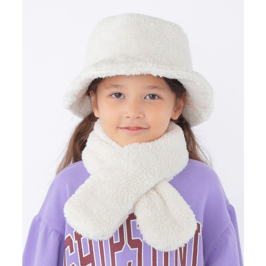 シップス SHIPS SHIPS KIDS:無地 ボア マフラー （ネイビー