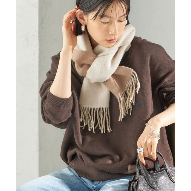 アニュアンス anuans スーリーアルパカニットマフラー （IVORY