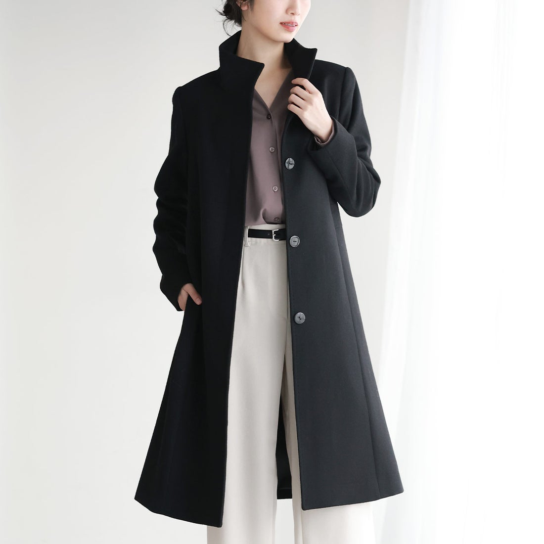 ねる】プレミアムカシミヤ ロングコート【マルチWAY】サイズ36 ROPE