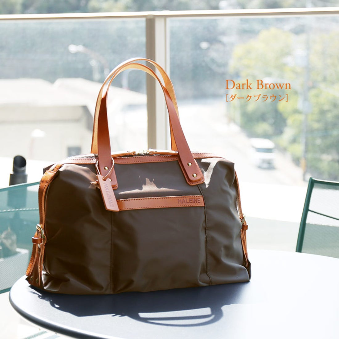 アレンヌ HALEINE [HALEINE]ナイロン栃木レザーミニ ボストンバッグ