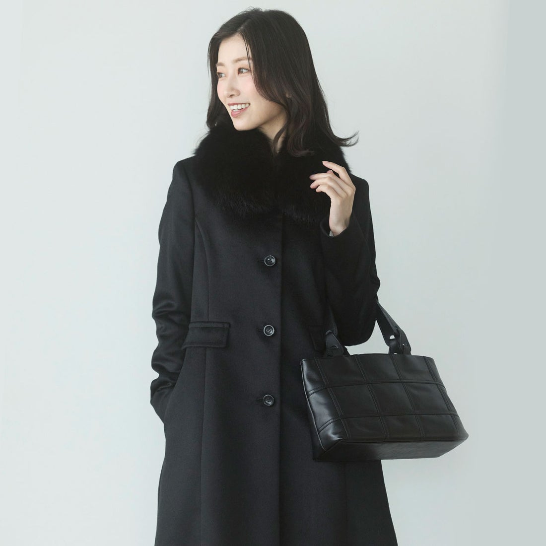 サンキョウショウカイ 三京商会 カシミヤ 100% マル衿 コート