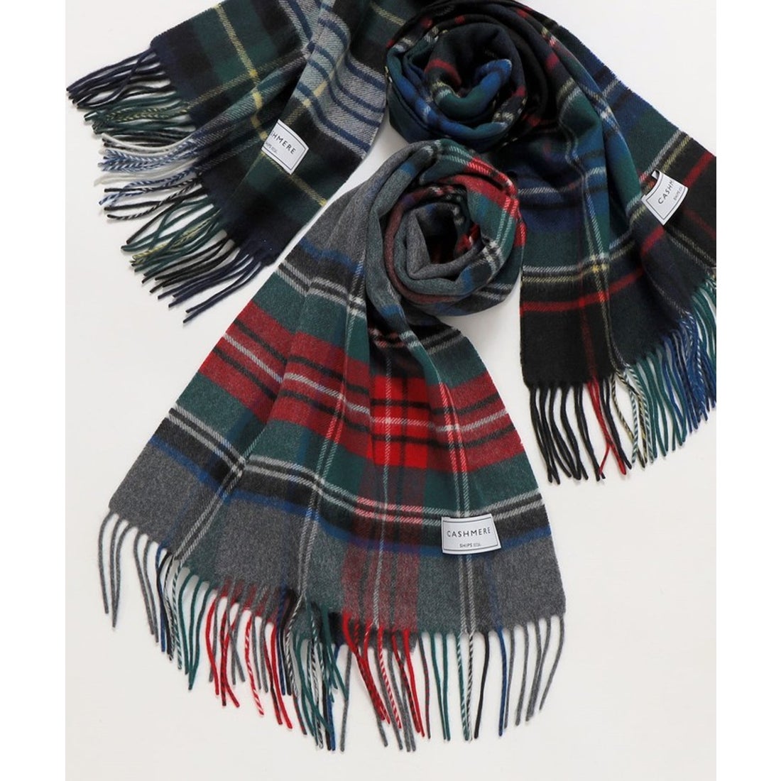 シップス エニィ SHIPS any SHIPS any: カシミヤ チェック マフラー