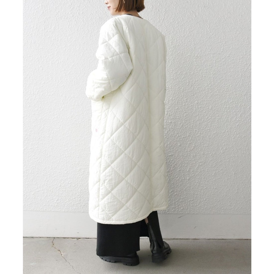 SHIPS any: 〈撥水加工〉中綿 クルーネック キルティング ロング