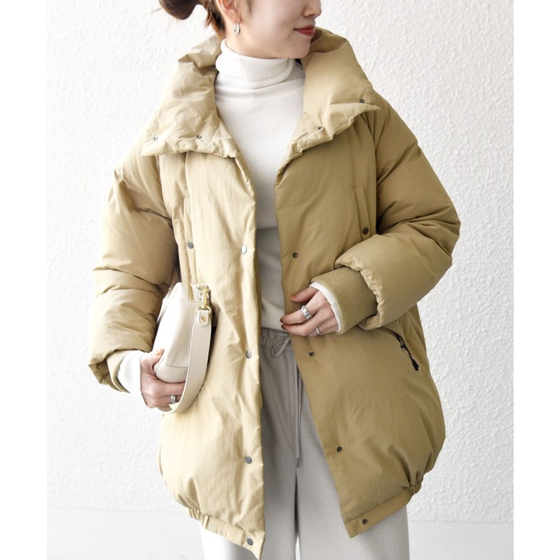 シップス エニィ SHIPS any SHIPS any: ナイロン スタンドカラー