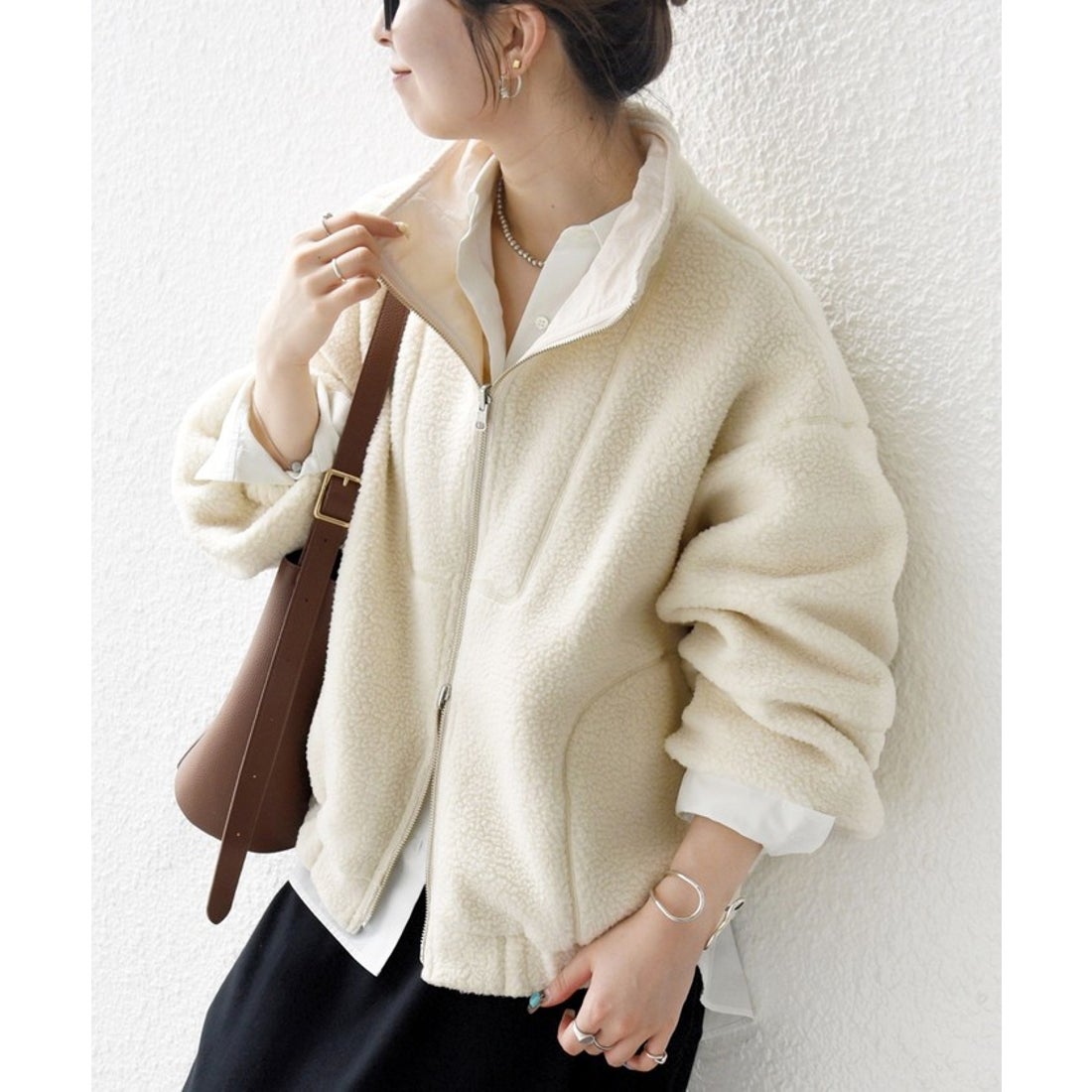 シップス エニィ SHIPS any SHIPS any: ナイロン × ボア リバーシブル