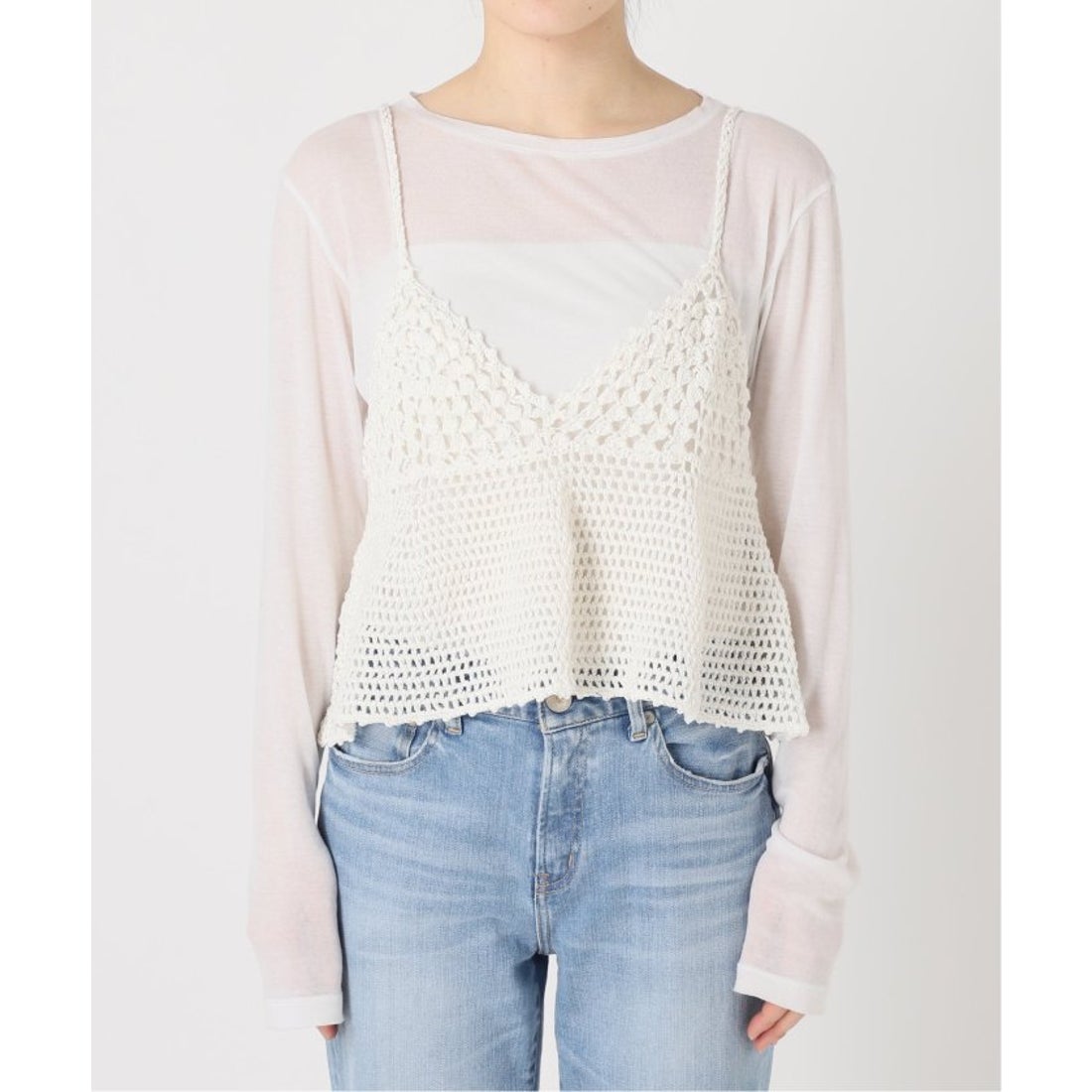 スピック＆スパン Spick & Span 《追加2》クロシェニットキャミソール