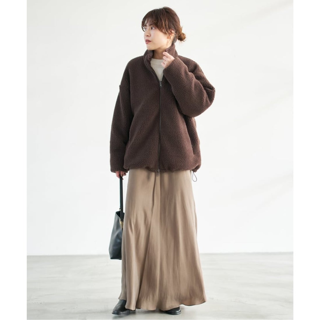 スピック＆スパン Spick & Span リバーシブルボアブルゾン （グレー