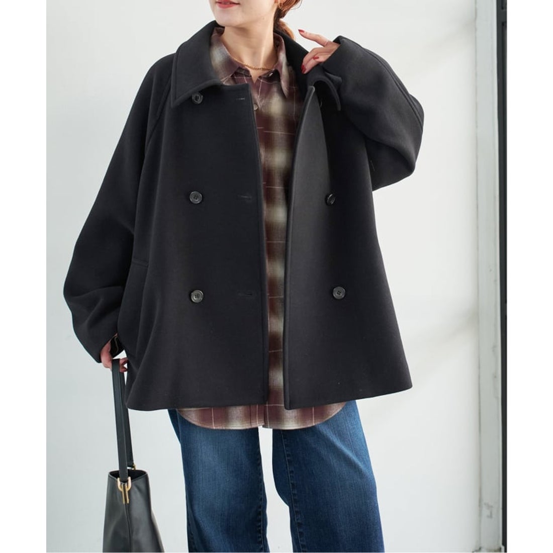 スピック＆スパン Spick & Span S160スタンドカラーショートコート