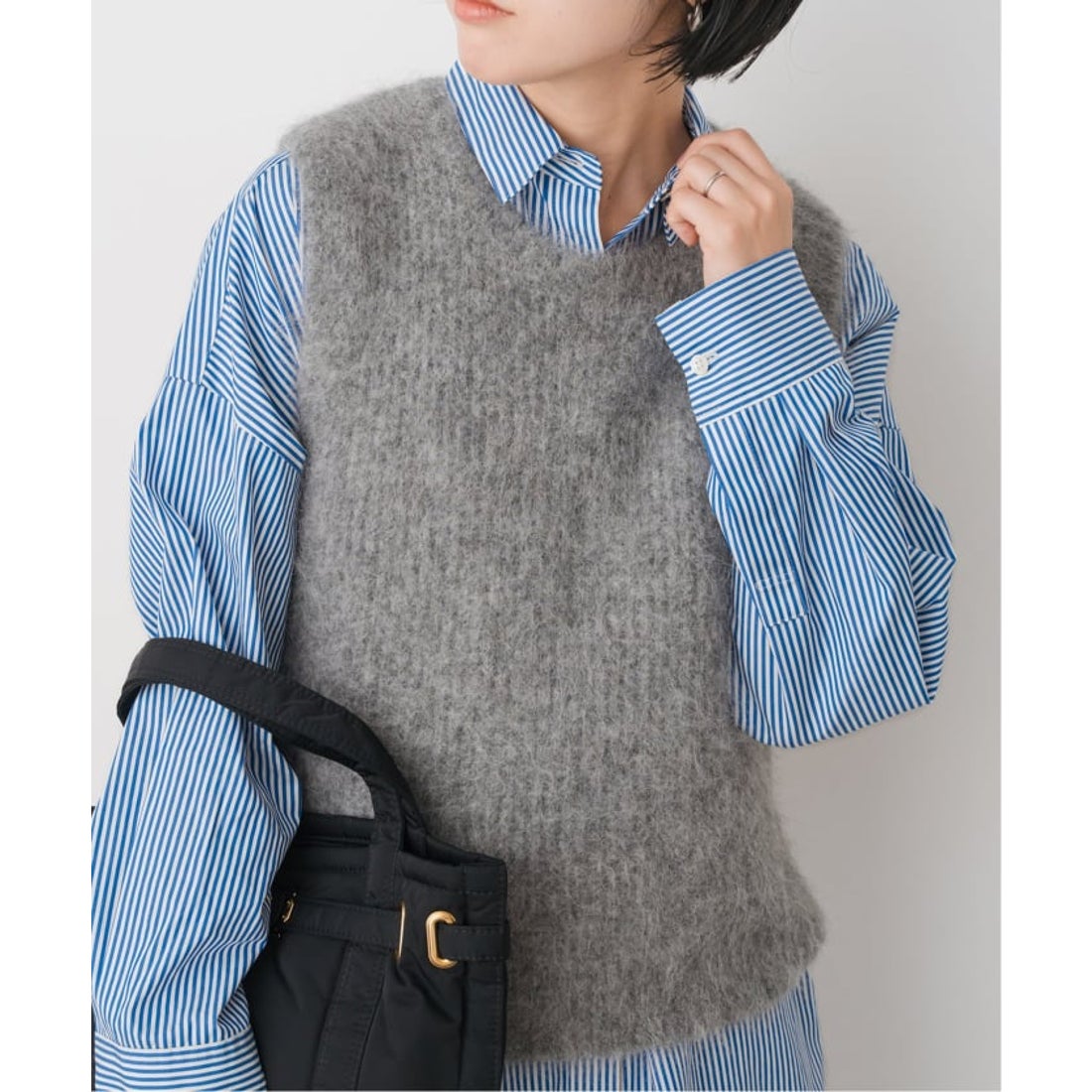 スピック＆スパン Spick & Span アルパカ混ニットベスト （グレーA