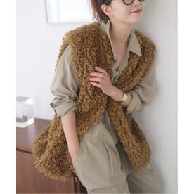 スピック＆スパン Spick & Span カールエコファーベスト （キャメル