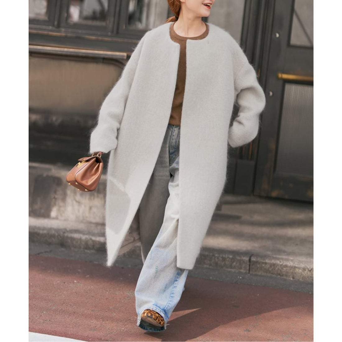 スピック＆スパン Spick & Span シャギーコクーンコート （グレーB