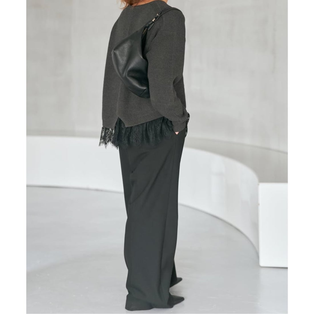 スピック＆スパン Spick & Span 《追加3》レースドッキング畦ニット