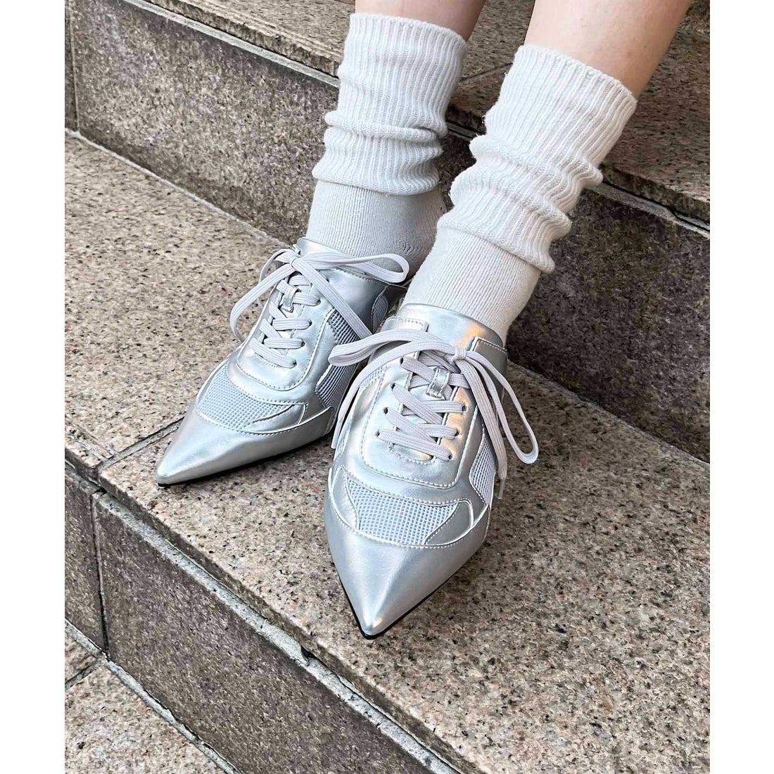 スパイラルガール SPIRALGIRL ポインテッドトゥスニーカーミュール