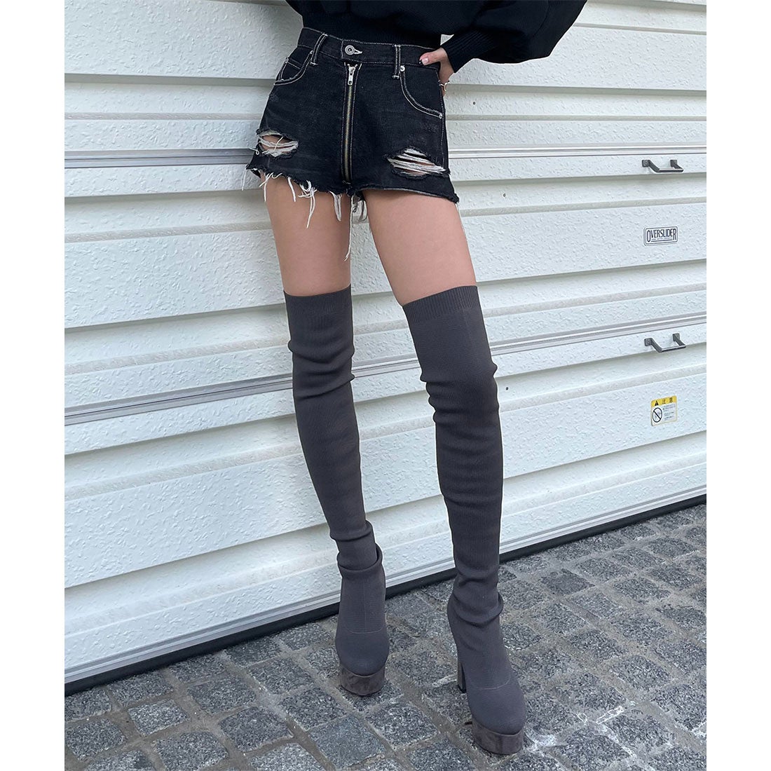 スパイラルガール SPIRALGIRL フルジップデニムショートパンツ