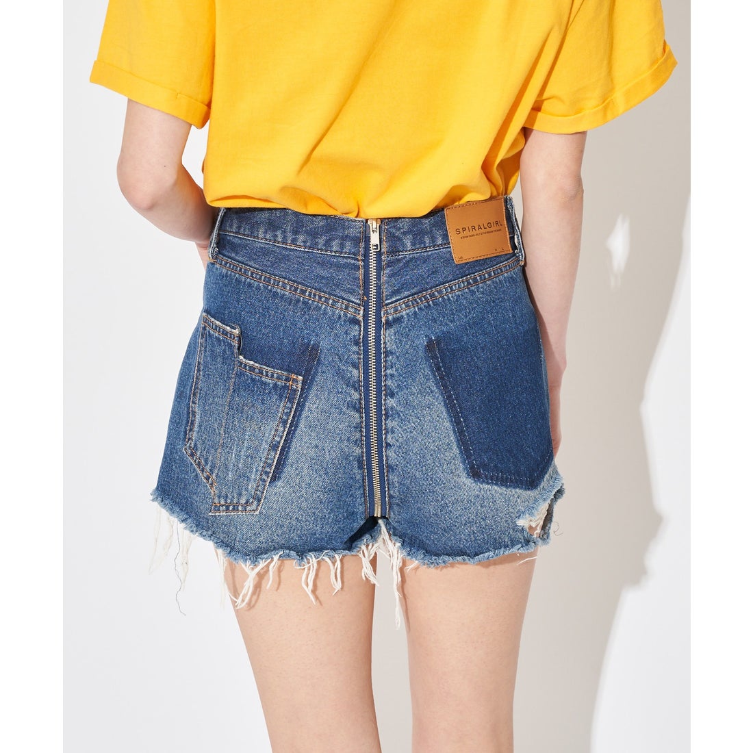 スパイラルガール SPIRALGIRL フルジップデニムショートパンツ