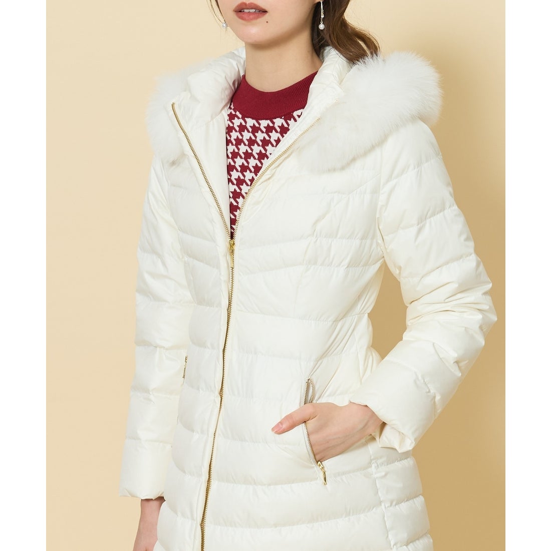 スウィングル SWINGLE FOXファー付エレガンスロングダウンコート