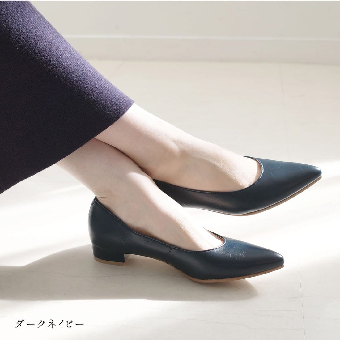 pointer [ポインター] 【本革】 パンプス 美脚 ローヒールパンプス