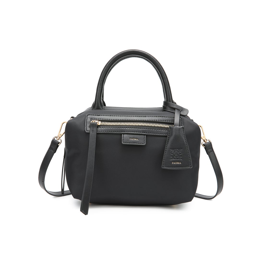 パドマ PADMA リアルレザー x ナイロンミニボストンバッグ キー