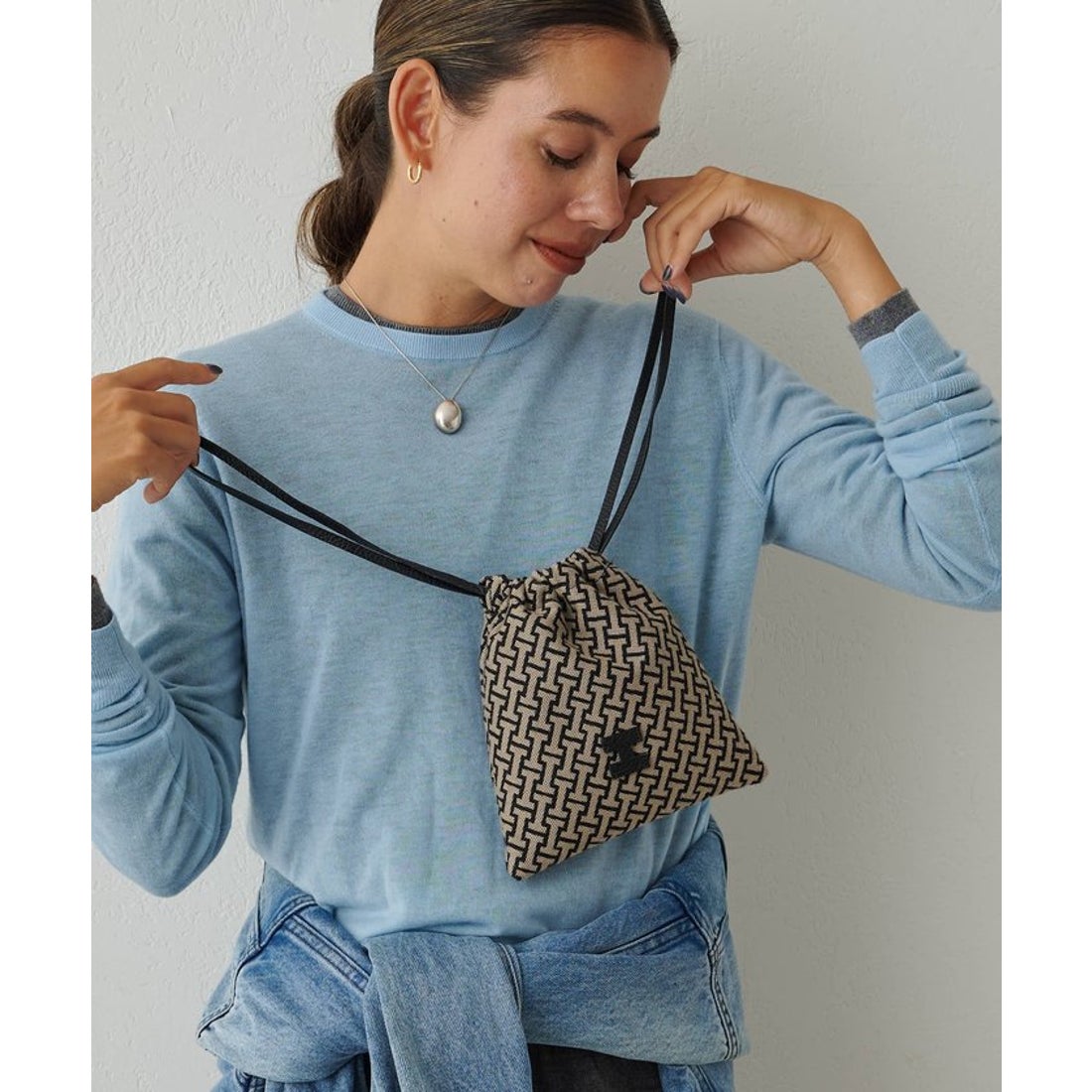 イアクッチ IACUCCI モノグランマ ポーチJACQUARD/RUGA （black） -靴