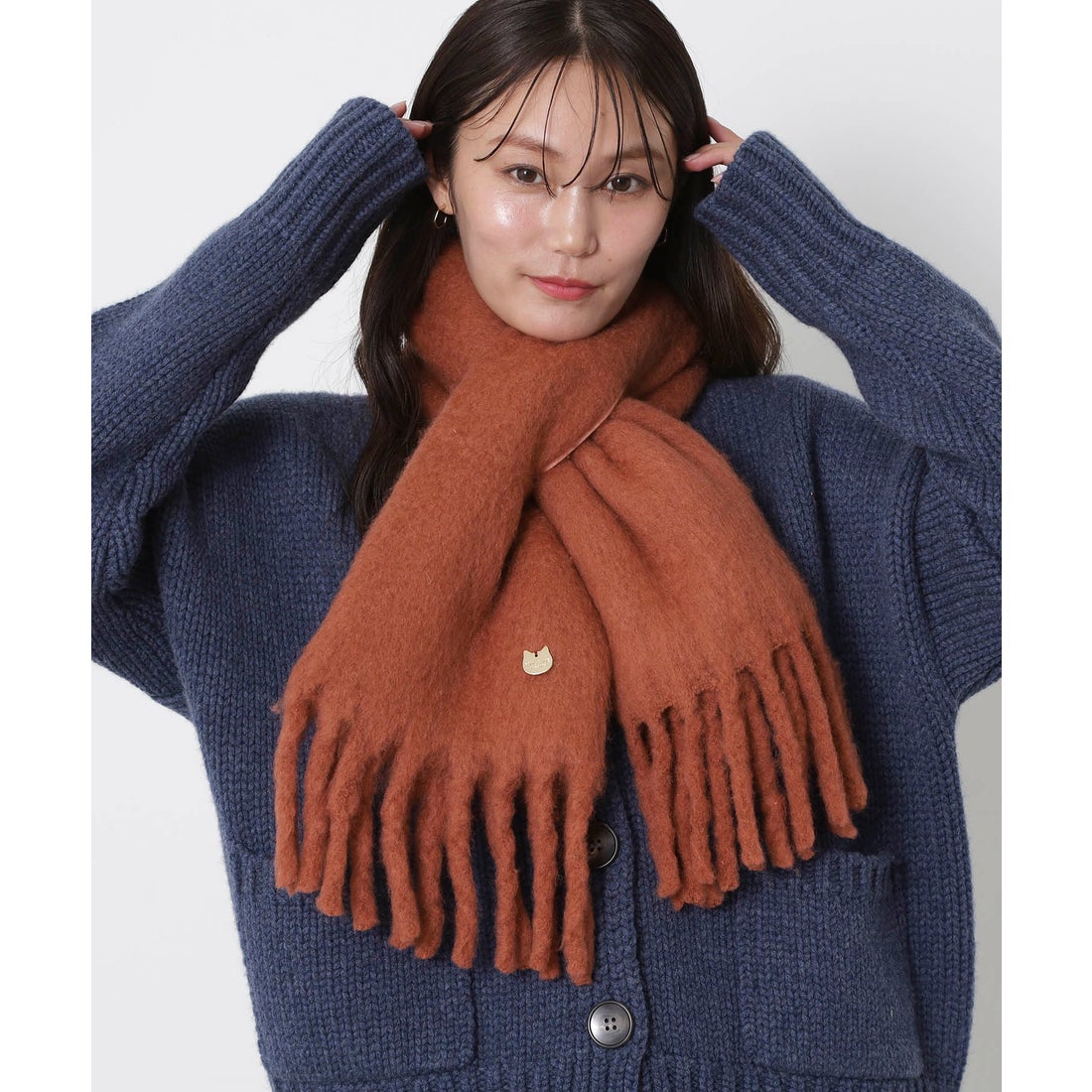 ポールアンドジョー PAUL&JOE 【インド製】ウール混ボリュームマフラー