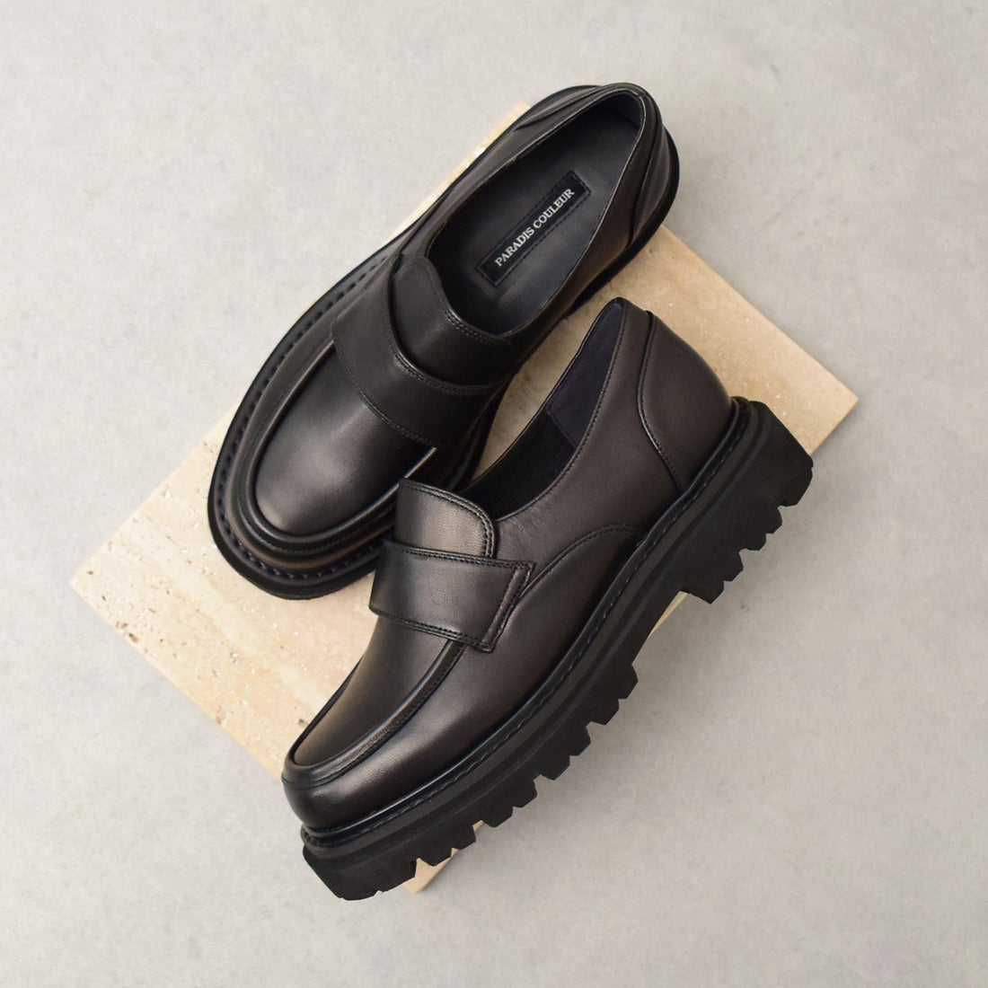 パラディクルール PARADIS COULEUR 防滑ソール撥水ローファー