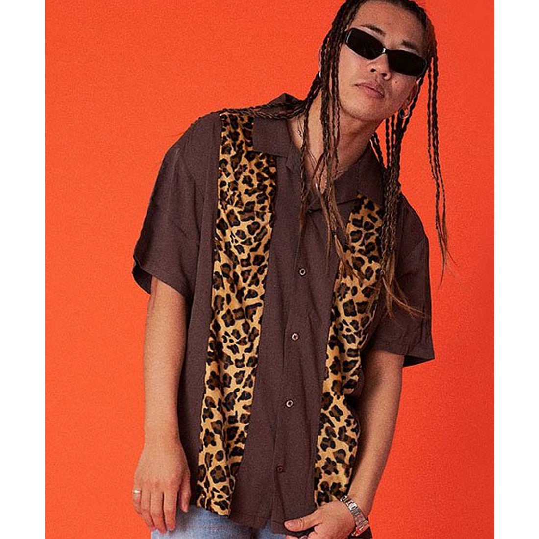 ラズ RAZZ RAZZIS ヒョウ柄切り替え半袖シャツ メンズ RAZZIS ラズ