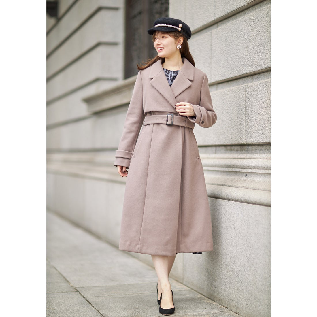 トッコクローゼット tocco closet ベルト付きヨークデザインロング