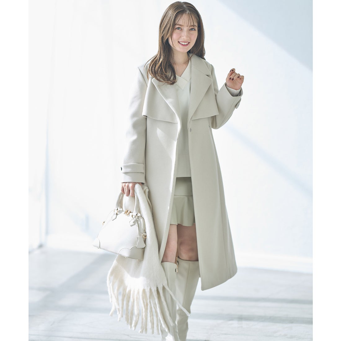 トッコクローゼット tocco closet ベルト付きヨークデザインロング