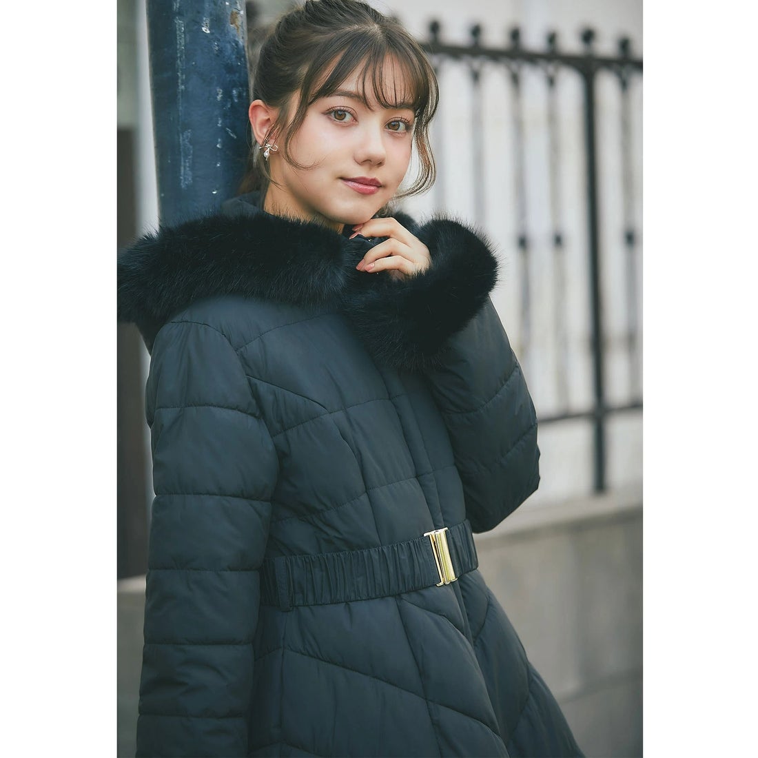 トッコクローゼット tocco closet 取り外し可能なファー＆ベルト付き