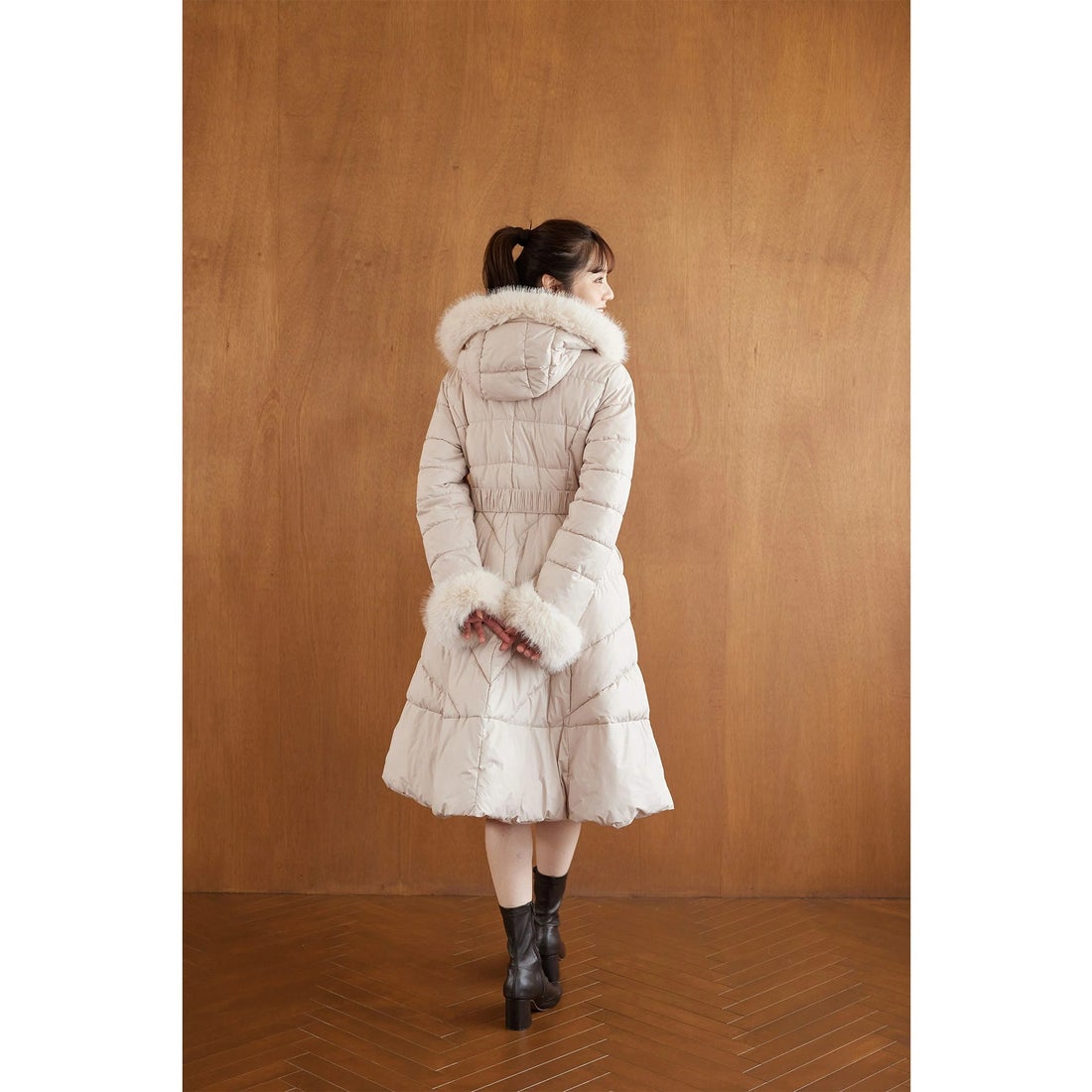 トッコクローゼット tocco closet 取り外し可能なファー＆ベルト付き