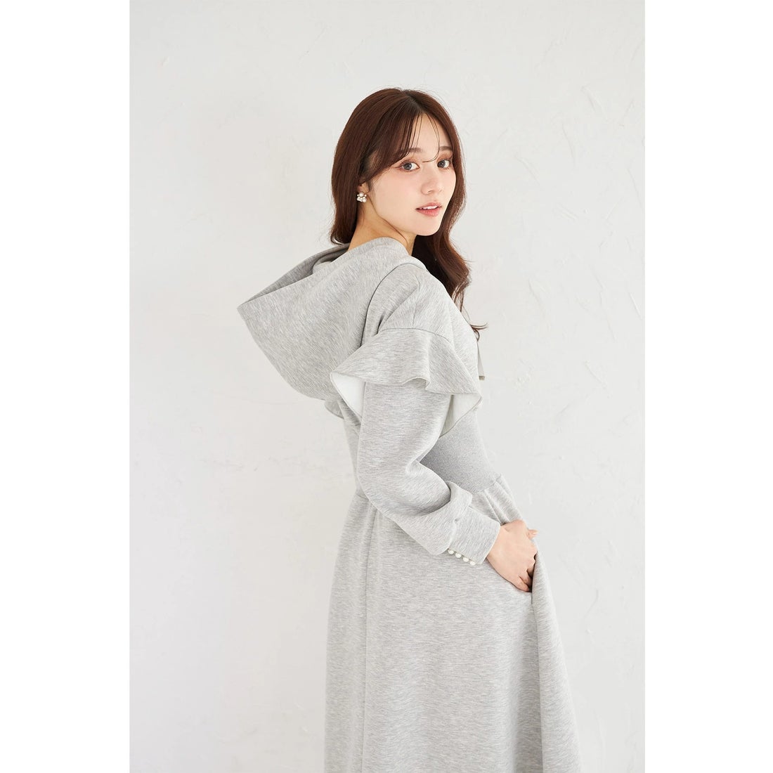 トッコクローゼット tocco closet ウエストリブ切り替えフリルスリーブ