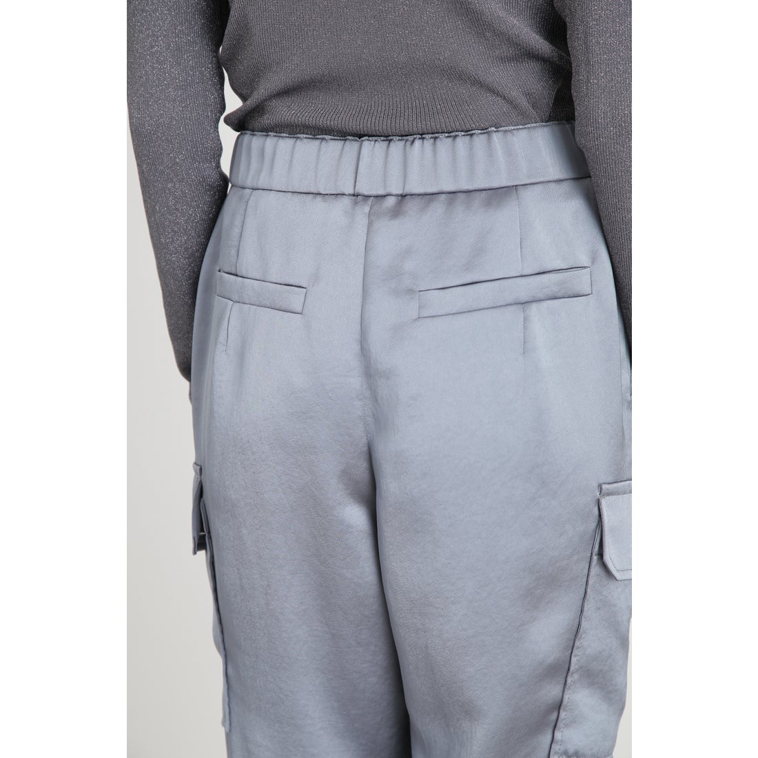 PINKY & DIANNE ◇サテンカーゴパンツ グレー -ファッション通販