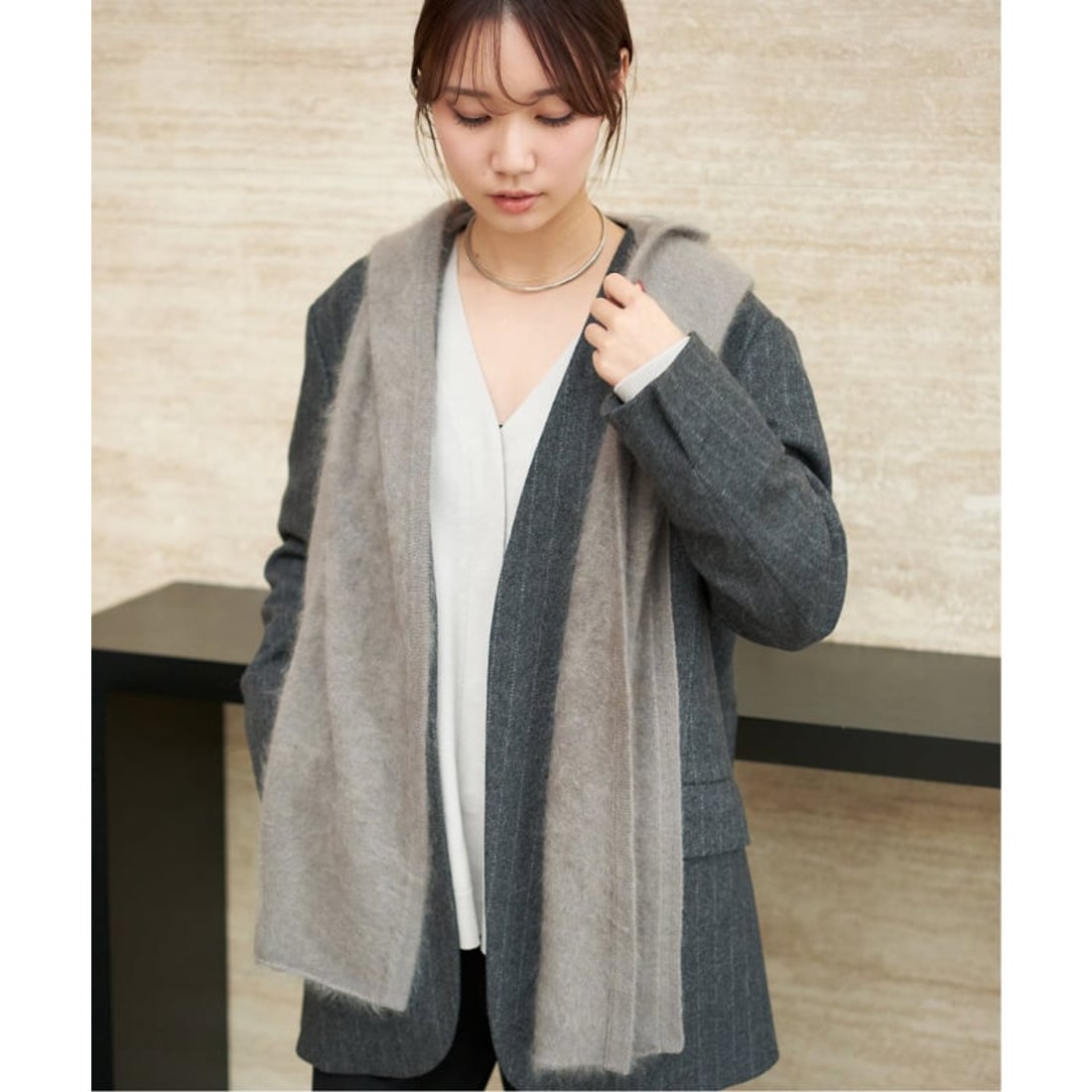プラージュ Plage 《予約》R'IAM カシミヤパーカーストール （グレー