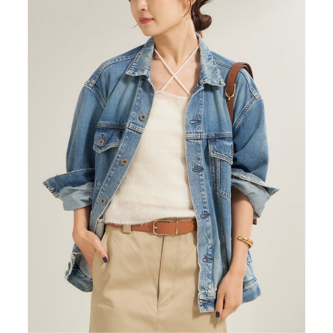 プラージュ Plage Damaged デニムジャケット （ネイビー