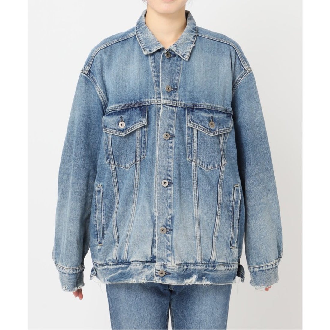 プラージュ Plage Damaged デニムジャケット （ネイビー