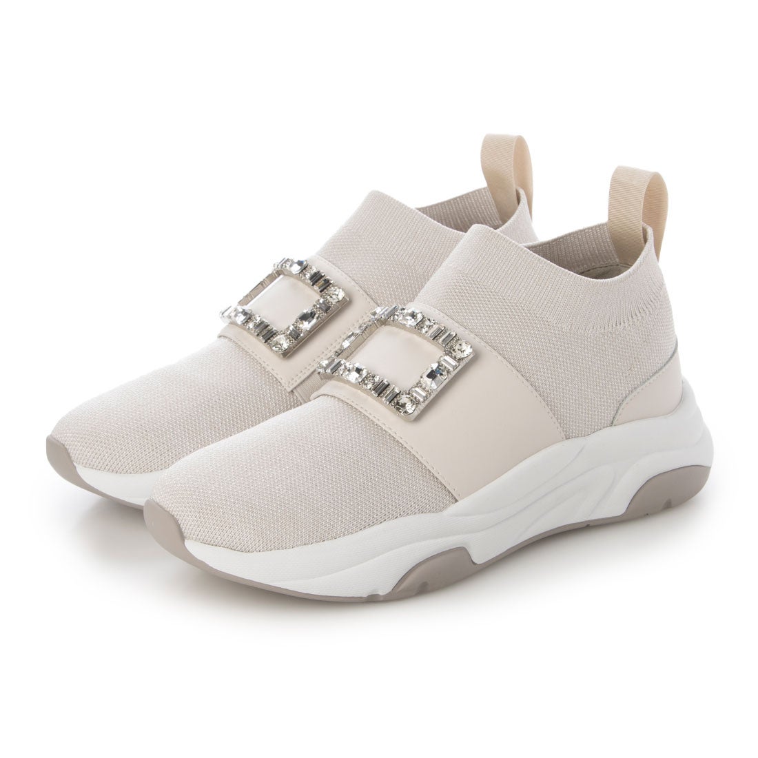 プラスダイアナ ＋diana 【軽量・撥水加工】クリスタルバックル ニット