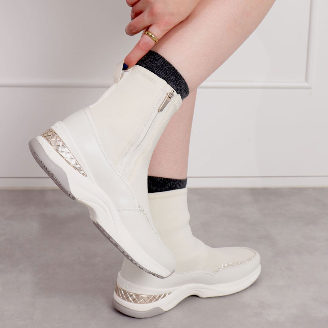 プラスダイアナ ＋diana 【レイン対応】オールウェザーショートブーツ