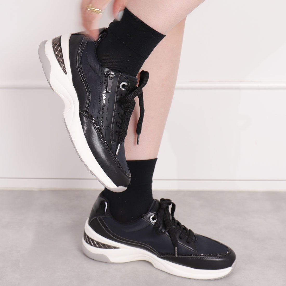 プラスダイアナ】オールウェザーシューズ Lサイズ 黒 レイン対応