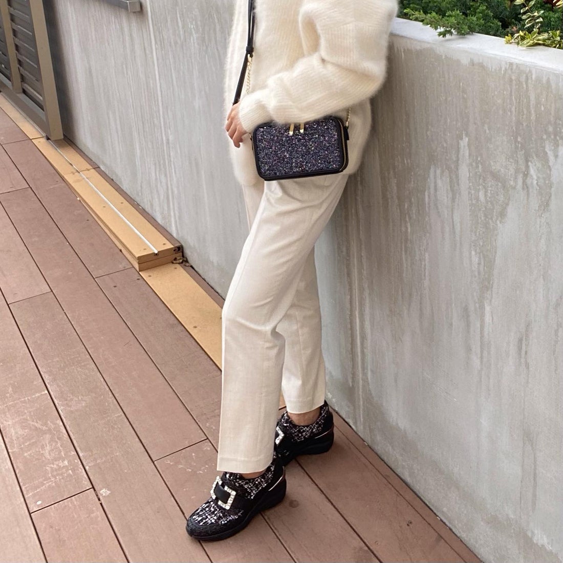 プラスダイアナ ＋diana 【6cm】クリスタルバックルヒールアップ