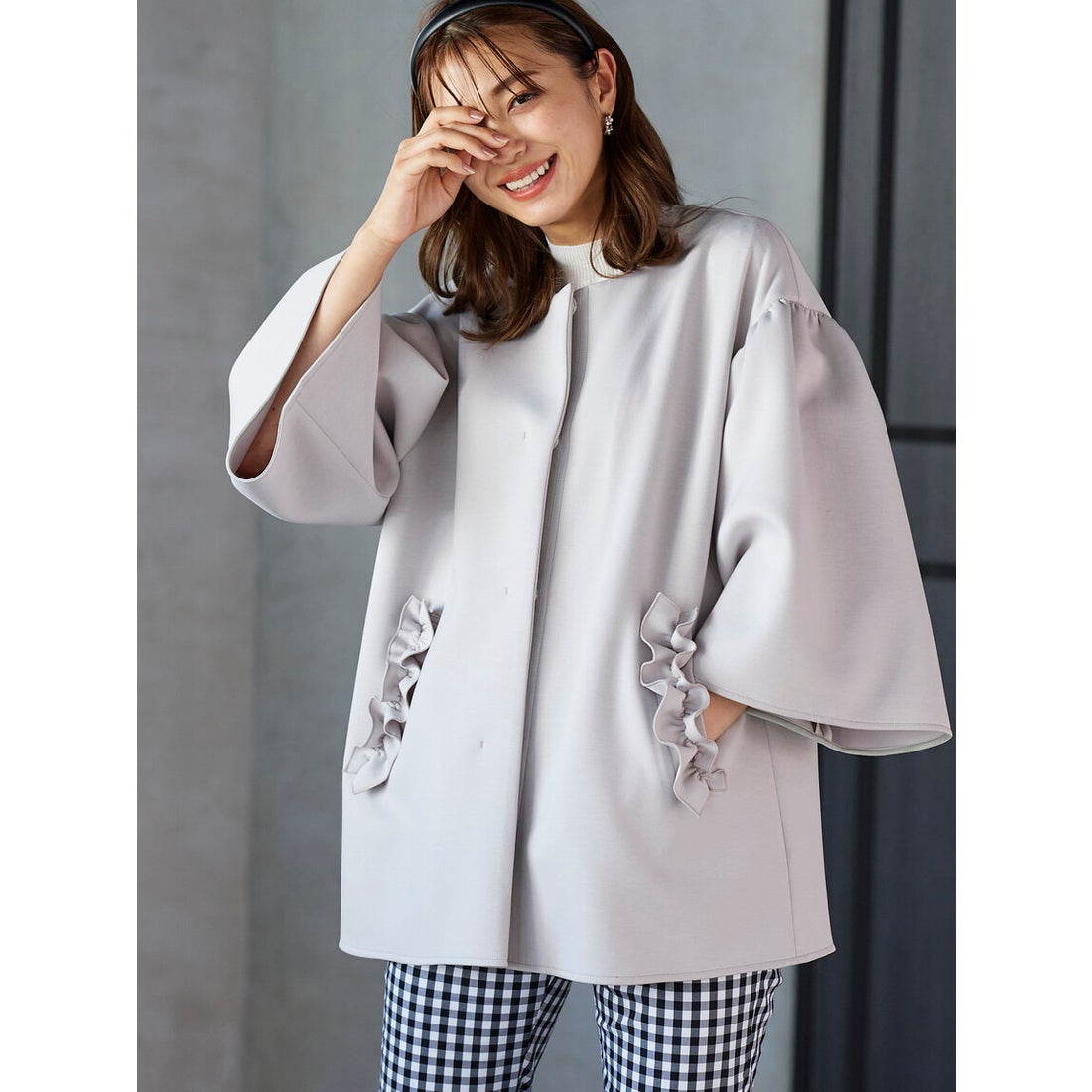 クイーンズコート QUEENS COURT 【大きいサイズ】フリルポケット